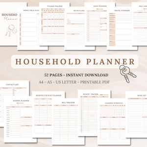 Home Management Planer Druckbare Haushaltsbuch Druckbare Haushaltsplaner Planer Einlagen Gartenplaner