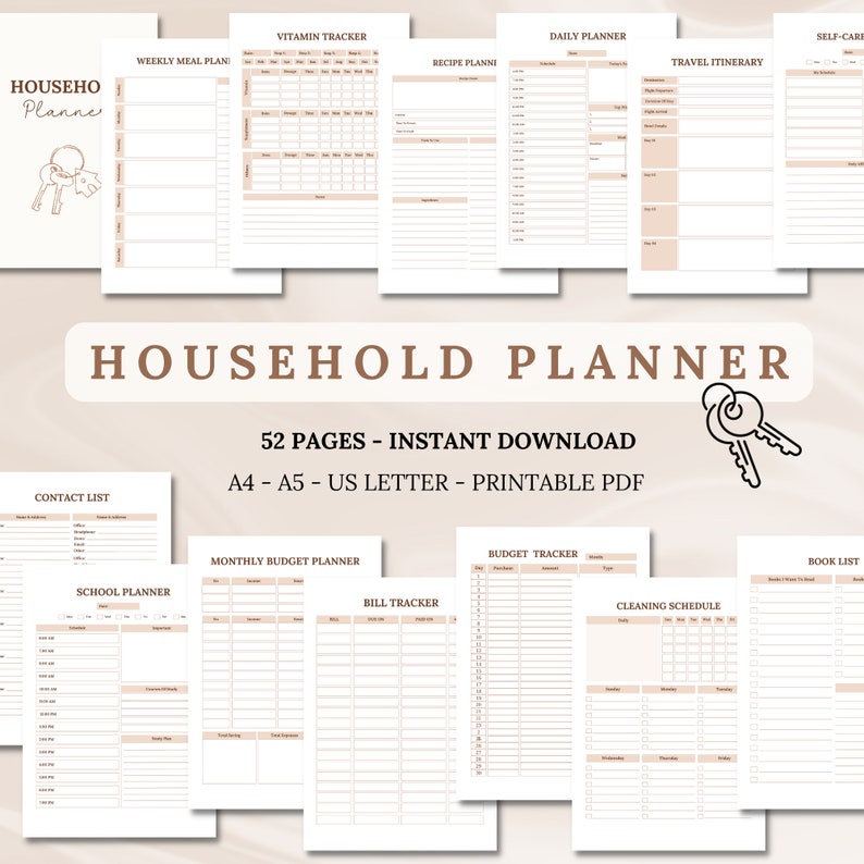 Home Management Planner Printable: Household Binder (PDF) - Etsy