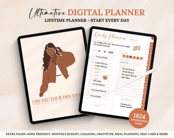 Undated Digital Planner That Girl Goodnotes Planner iPad Planner Daily Planner Weekly Planner Digital Journal ADHD Planner