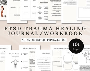 Diário e Caderno de Exercícios para Cura de Trauma, Ferramentas de Terapia para TEPT (PDF para Impressão)