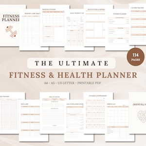 Fitness Planner Printable Weight Loss Journal Fitness Bundle Fitness Planner for Women Weight Loss Tracker Self-Care