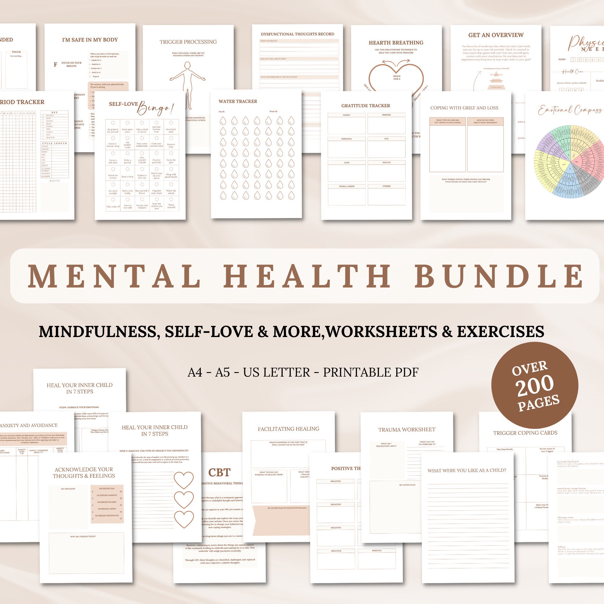 Self Care Bundle Printable Mental Health Bundle Printable - Etsy
