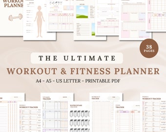 Workout Planner Bundle | Fitness & Weight Loss Tracker (Printable PDF)