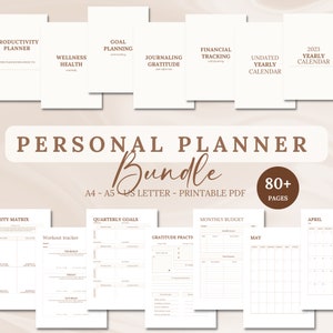 Life Planner Printable Personal Planner Bundle Finance daily weekly monthly planner Goal Health Productivity