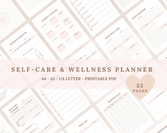 Self-Care Planner Printable: Wellness, Mindfulness, Mental Health (PDF)