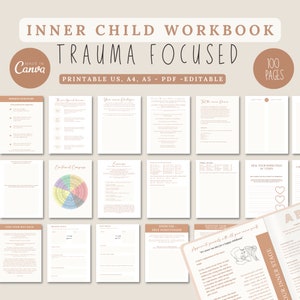 Inner Child Workbook Editable Worksheets for Inner Child Healing Inner Child Journal Prompts Shadow Work