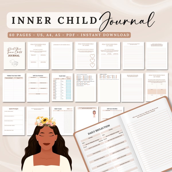 Inner Child Journal Worksheets Inner Child Healing Prompts Shadow Work Childhood Trauma Self Care