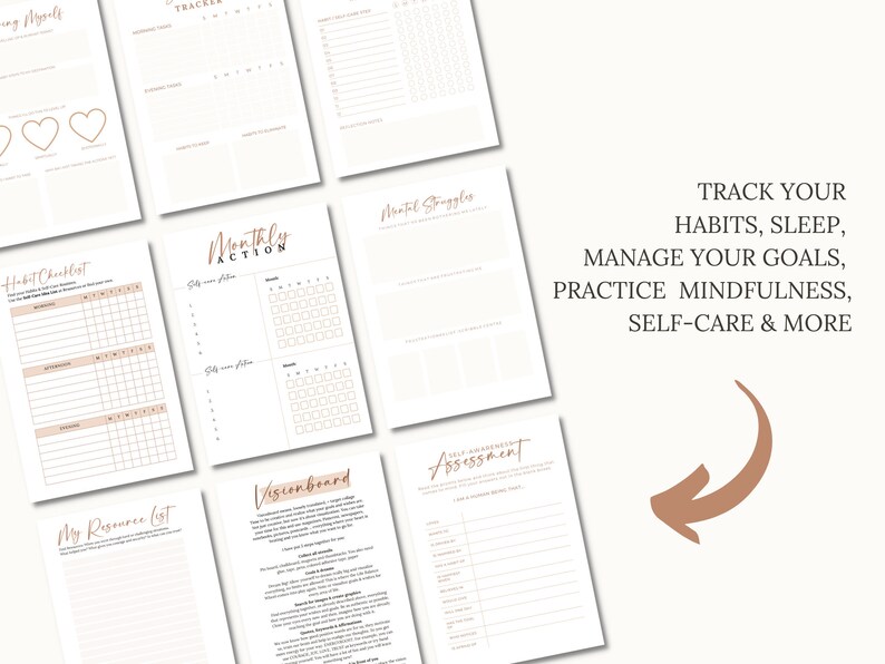 Selfcare Planner Printable Mindfulness Kit Selflove Etsy UK