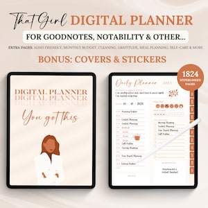 That Girl Planner, Undated Digital Planner, iPad Planner, GoodNotes Planner, Daily, Weekly, Monthly