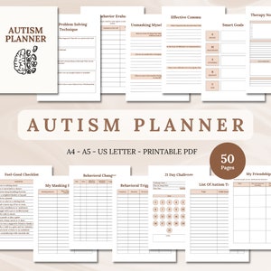 Autism Workbook Printable Autism Worksheets Autistic Adult Gift Autism Journal Autism Planner Autism Checklist