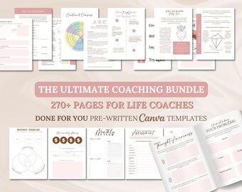 Life Coach Worksheet Bundle | Canva Templates, Lead Magnet (PDF)