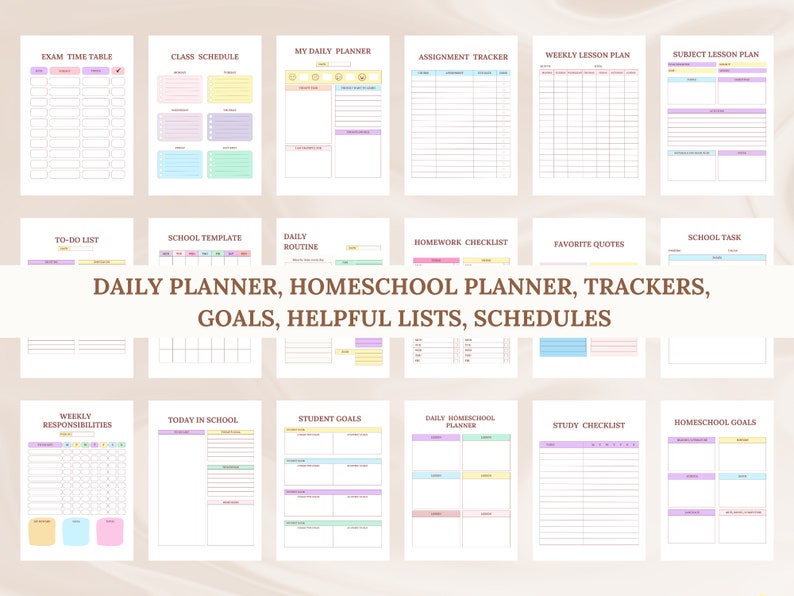 Homeschool Planner Kids Printable Home School Teacher School - Etsy