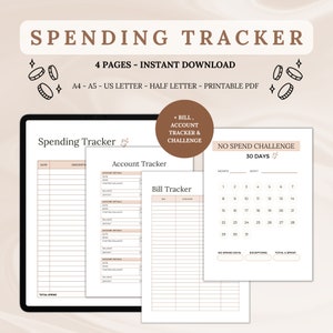Spending Tracker Printable Business Expense Log Expense Tracker Transaction Log Financial Planner Bill Tracker