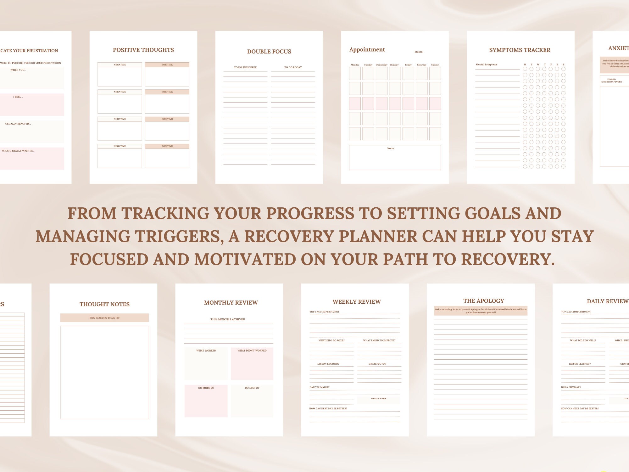 Addiction Recovery Planner Printable Worksheets Addiction Self - Etsy