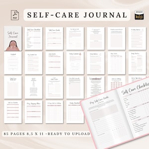 KDP Planner Journal imprimable de soins personnels, amour de soi, bien-être, journal guidé avec instructions, 85 pages PDF 8,5 x 11 po. Intérieur