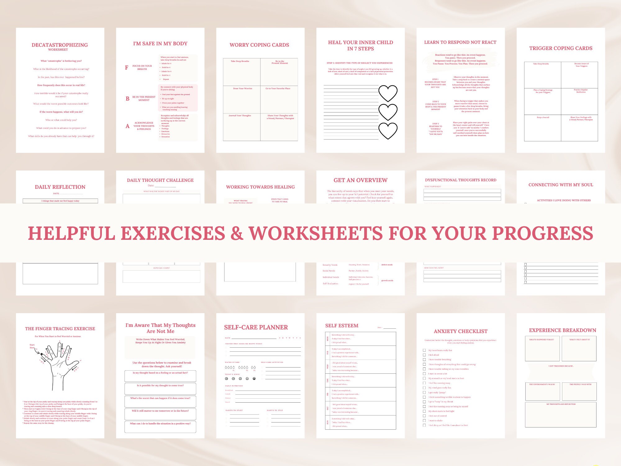 Mental Health Bundle Therapy Worksheets PTSD Journal Anxiety - Etsy