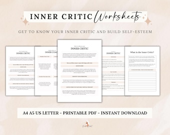 Inner Critic Workbook | Self-Esteem, Confidence (PDF Printable)