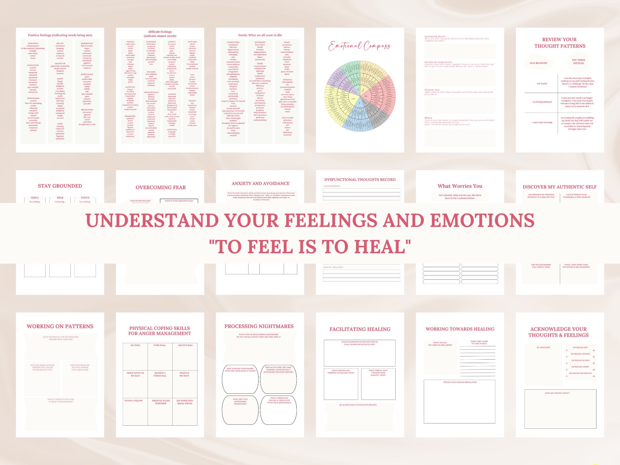 Mental Health Bundle Therapy Worksheets PTSD Journal Anxiety - Etsy
