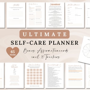 Self-Care Planner Printable Mindfulness Workbook Self-Love Journal Mental Health Worksheet Self-Care Mood Tracker