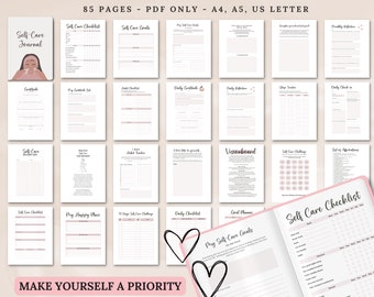 Self-Care Journal Printable: Wellness, Habits, Goals (PDF)