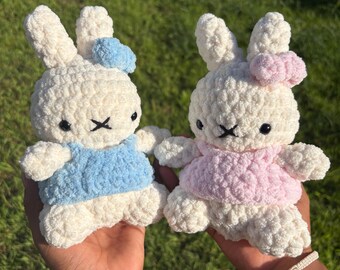 Crochet Miffy Plushie, Stuffed Animal, Crochet, Miffy, Cute Plushie, Birthday Gifts, Handmade Toys