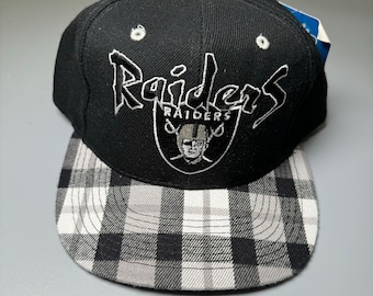 Annco Hat Los Angeles Raiders Oakland Vintage Snapback Cap 90s NFL Football Plaid Tartan Professional Model Otto Deadstock NWT