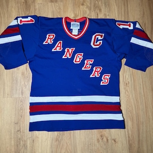Zeldzame CCM Authentieke Cosby Jersey New York Rangers Mark Messier NHL 11 Hockey Vintage heren 44 L band