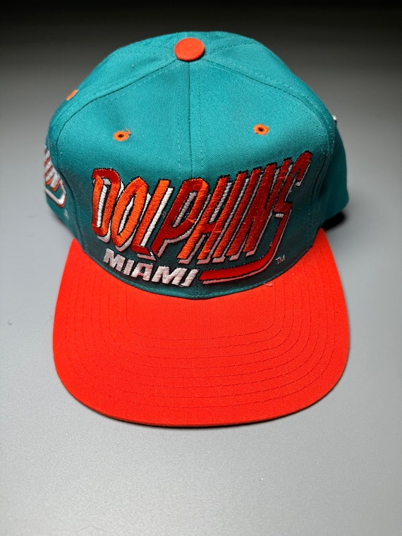 AJD Hat Miami Dolphins Vintage Snapback Baseball Cap 90s NFL 