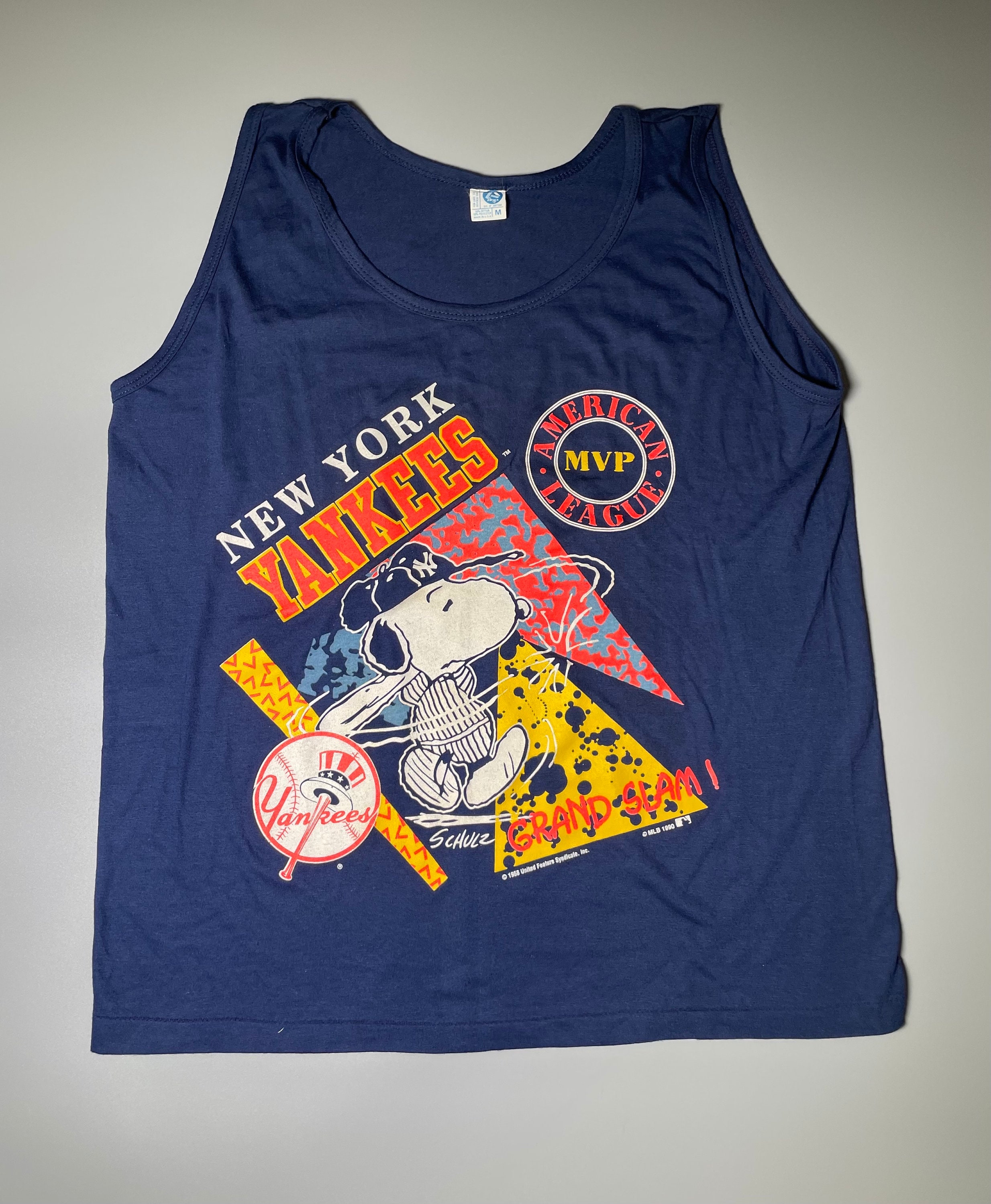 Artex Snoopy Vintage Tank Top Shirt Size Medium New York Yankees 