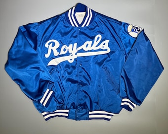 Lan-Mar Jacket Kansas City Royals MLB Satin Varsity Bomber Vintage 70s 80s Made in USA Very Rare Starter Size L
