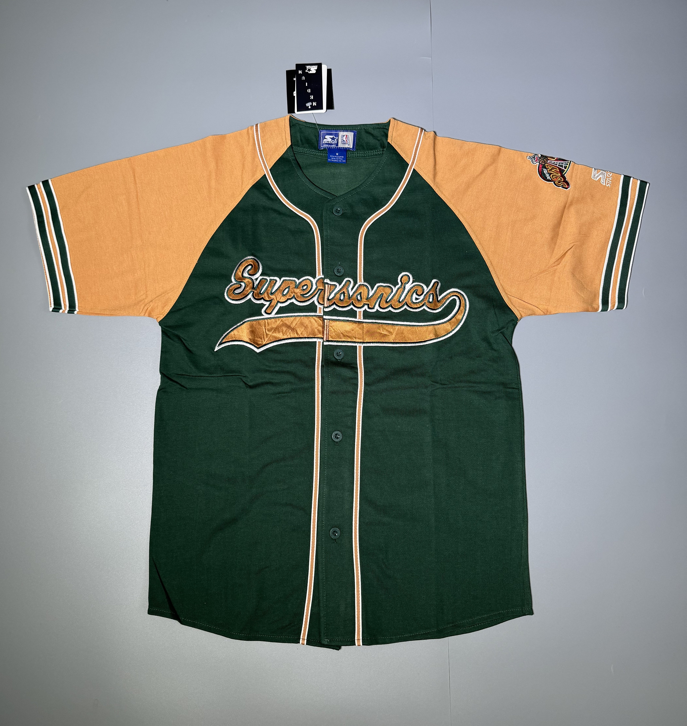 Starter Jersey Seattle Supersonics Baseball Script NBA Vintage 90s