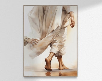 Touching the Hem of Jesus Garment Sketch Hem of Robe Wall Art Print Painting Watercolor Christian Jesus Poster Printable DIGITAL DOWNLOAD