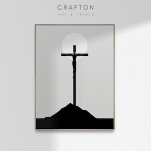 Christian Modern Wall Art Print Jesus Christ on the Cross Modern Bible Art Painting Watercolor Christian Biblical Printable DIGITAL DOWNLOAD