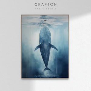 Jonás y la ballena imprimir Jonás y la ballena arte cristiano vivero pared arte imprimible imagen pintura niños cartel DESCARGA DIGITAL