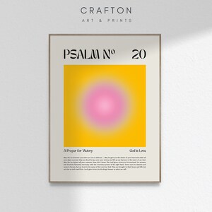 Psalm 20 Wall Art Print, Modern Yellow Pink Gradient Abstract Spiritual Christian Bible Verse Scripture  Printable DIGITAL DOWNLOAD