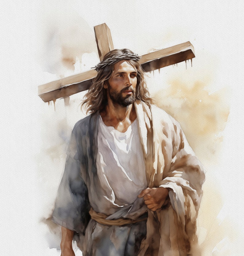 Jesus and the Cross Jesus Cross Wall Decor Jesus Cross Poster Christian