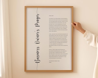 Business Owner&#39;s Prayer Gift Christian Entrepreneur&#39;s Prayer Bible Office Work Boss&#39; Wall Art Print Poster Printable DIGITAL DOWNLOAD JPG