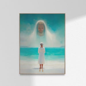 I Am With You Always- Jesus with Old Woman, Jesus and Grandma Art, Christian Wall Art, Memorial Grief Art, Christ Painting DIGITAL DOWNLOAD