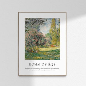 Arte Cristiano Español Romanos 8 28 Versículo Bíblico Arte de las Escrituras Cartel de Citas Bíblicas Cartel DESCARGA DIGITAL SOLAMENTE