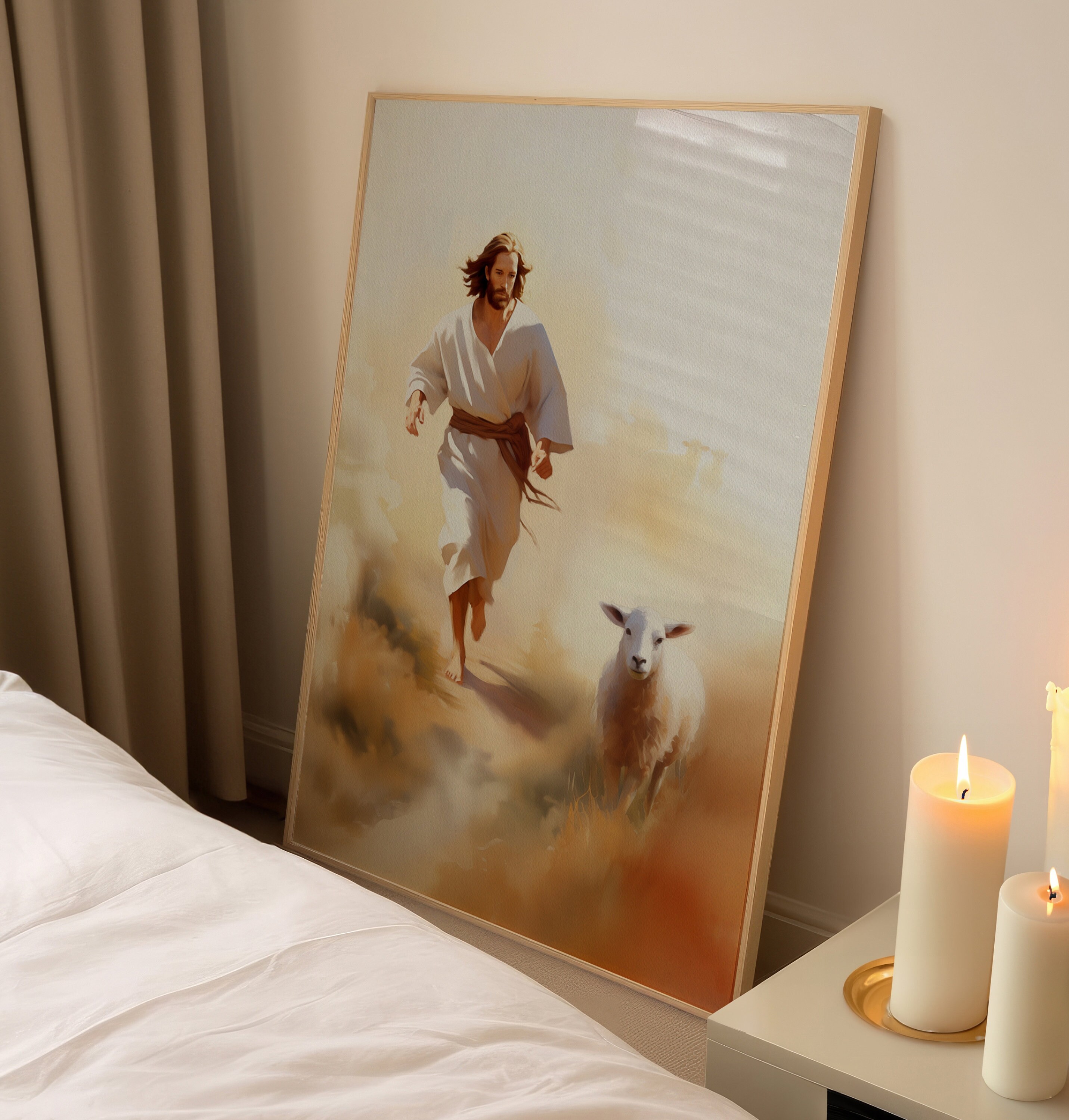 Affiche/Tableau de Jesus et la brebis | Atelier Patria