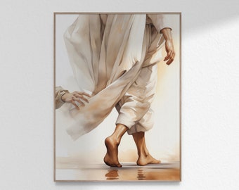 Touching the Hem of Jesus Garment Sketch Hem of Robe Wall Art Print Painting Watercolor Christian Jesus Poster Printable DIGITAL DOWNLOAD
