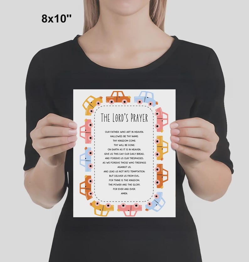 PRINTED the Lord's Prayer, Our Father Prayer Christian Gift Wall Art ...
