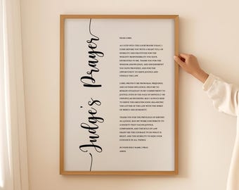 Judge&#39;s Prayer Gift Judges Prayer Christian Prayer Wall Art Office Work Art Print Image Poster Printable Digital Download ONLY