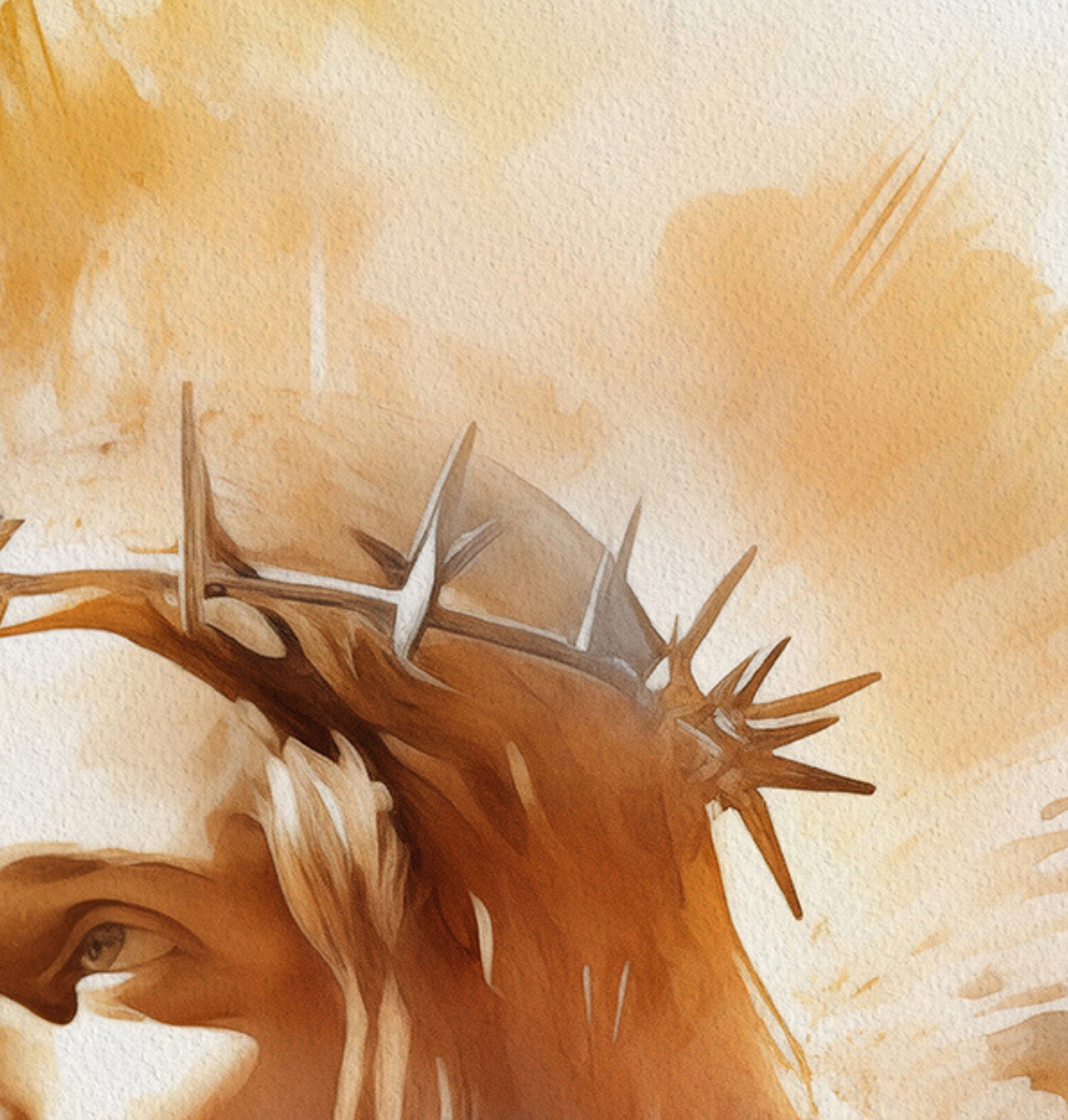 Jesus King of Kings Art Crown of Thorns Christian Gift Idea Watercolor ...