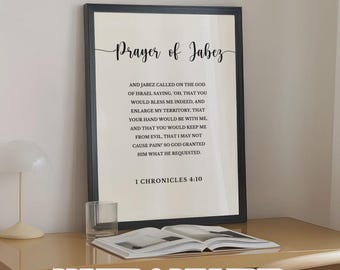GEDRUKT Gebed van Jabez-cadeau christelijke muurkunstposter gedrukte en ingelijste kunstwerkafdruk