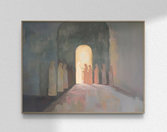 Ten Virgins Parable Art, 10 Virgins Artwork, Wise and Foolish Virgins Christian Painting Wall Print Poster Printable DIGITAL DOWNLOAD