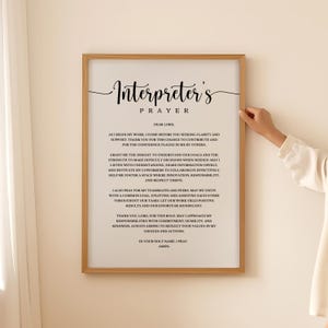 Interpreter&#39;s Prayer Gift for Translator Christian Prayer Language Specialist Prayer Gift Wall Art Print Printable DIGITAL DOWNLOAD ONLY