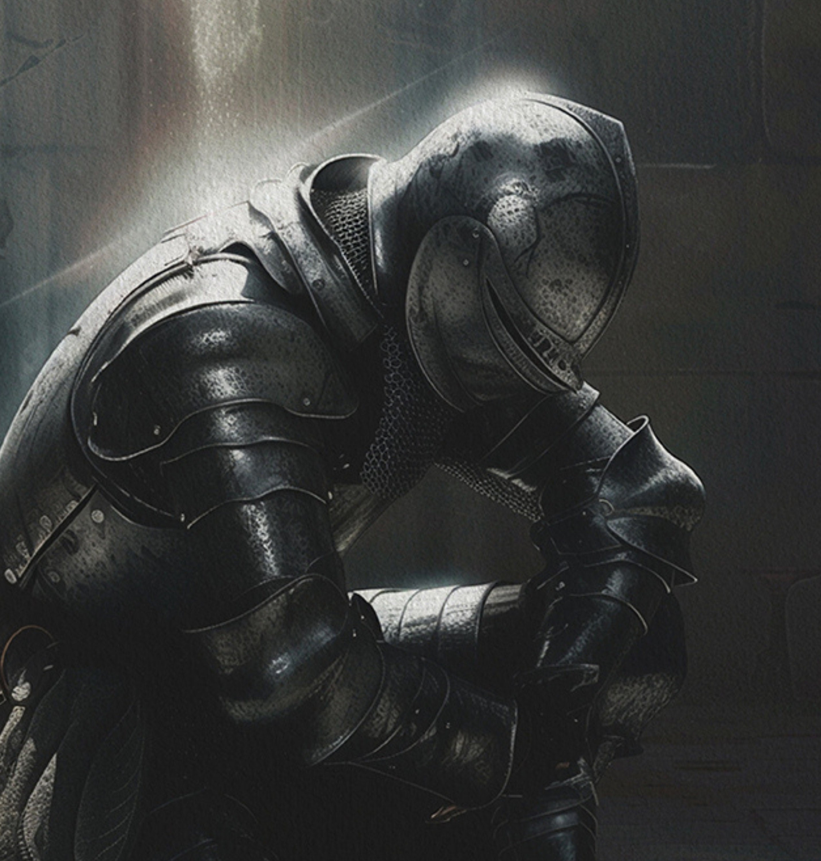 Kneeling Knight Round Mat - Personalized Gifts For Christian Quilted R