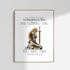 Revístanse de Toda La Armadura de Dios Arte Cristiano Español Versículo Bíblico Arte Escrituras Cartel de Citas DESCARGA DIGITAL SOLAMENTE
