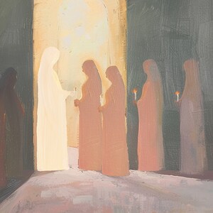 Ten Virgins Parable Art, 10 Virgins Artwork, Wise and Foolish Virgins ...